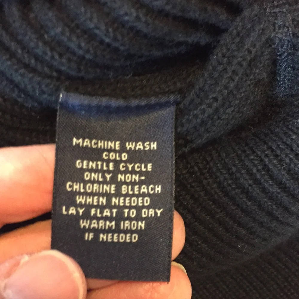 Polo Jean Company Ralph Lauren Navy Ribbed Quarter Zip Heavy Cotton Sweater XXL